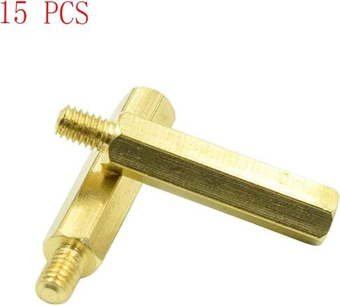 مسامير فاصل خيط ذكر إلى أنثى نحاسية سداسية المواجهة M4 x 50 مم + 6 مم عمود PCB للطائرة بدون طيار كوادكوبتر والكمبيوتر ولوحة الدوائر، حزمة من 15 in Kuwait