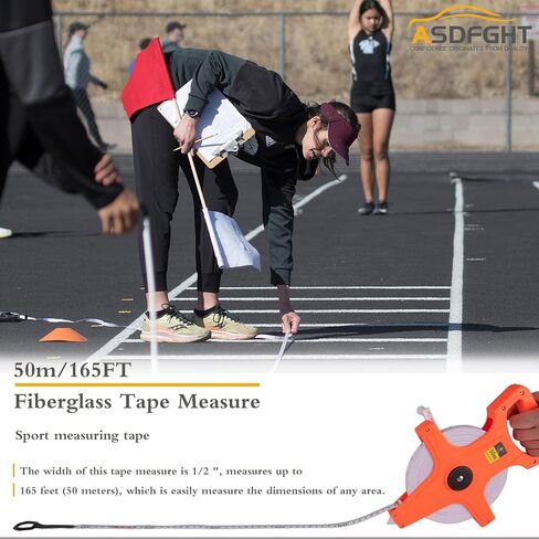 Open Reel Tape Measure 330 Feet, Fiberglass Tape Measure, Yard Measuring Tape Fit for Sports Field, Outdoor, Engineer,Track, Durable Dual-Sided Measuring Reel with Feet and Meters (1/2') in Kuwait