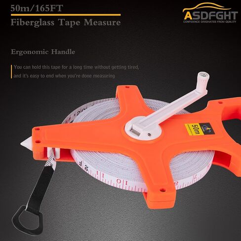 Open Reel Tape Measure 330 Feet, Fiberglass Tape Measure, Yard Measuring Tape Fit for Sports Field, Outdoor, Engineer,Track, Durable Dual-Sided Measuring Reel with Feet and Meters (1/2') in Kuwait