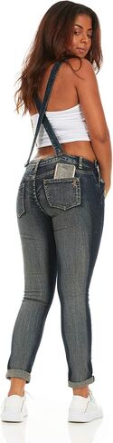 cover girl Women's Size Denim Overalls Bib Strap Button Skinny Fit, Acid wash, Plus 20W in Saudi Arabia