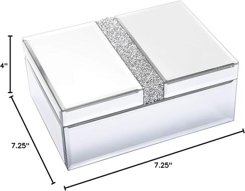 صندوق مجوهرات زجاجي كبير من الماس، منظم مجوهرات، صندوق تخزين مزخرف، منظم للنساء والفتيات، هدية فاخرة in Kuwait