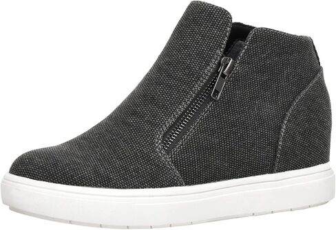 CUSHIONAIRE Women's Hart Hidden Wedge Sneaker +Wide Width Available, Black, 11 W in Kuwait