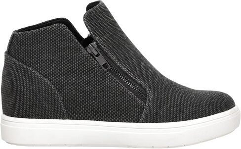 CUSHIONAIRE Women's Hart Hidden Wedge Sneaker +Wide Width Available, Black, 11 W in Kuwait