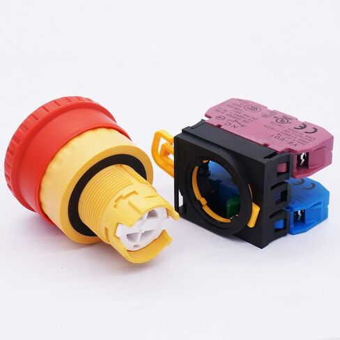 TWTADE / 22mm 2 NC Red Mushroom Latching Emergency Stop Push Button Switch 10A 600V (Warranty 3 years) YW1B-V4E02R in Kuwait