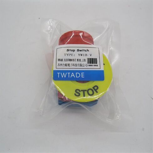 TWTADE / 22mm 2 NC Red Mushroom Latching Emergency Stop Push Button Switch 10A 600V (Warranty 3 years) YW1B-V4E02R in Kuwait