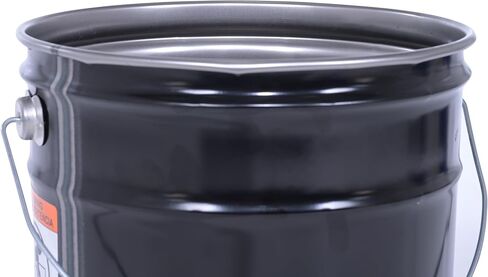 Vestil PAIL-STL-RI سطل فولاذي مفتوح الرأس بمقبض، سعة 5 جالون، أسود، عبوة من قطعة واحدة in Kuwait