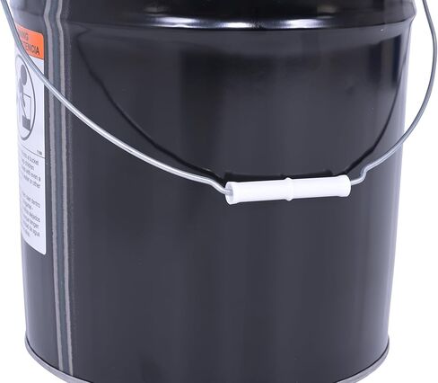 Vestil PAIL-STL-RI سطل فولاذي مفتوح الرأس بمقبض، سعة 5 جالون، أسود، عبوة من قطعة واحدة in Kuwait