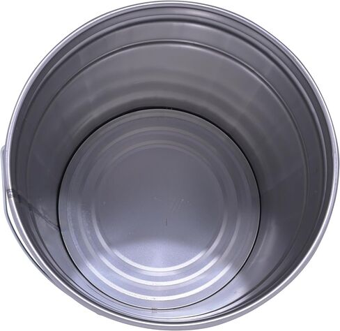 Vestil PAIL-STL-RI سطل فولاذي مفتوح الرأس بمقبض، سعة 5 جالون، أسود، عبوة من قطعة واحدة in Kuwait