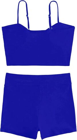 Lilosy Drawstring High Waisted Bikini Set Srting Swimsuit Spaghetti Strap Cami Top and Tie Side Shorts 2 Piece in Kuwait