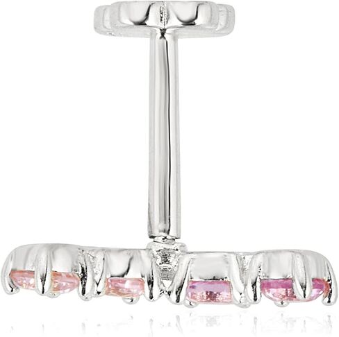 AVORA 14K White Gold Simulated Diamond CZ Curved Bar Cartilage Piercing Flat Back Earring Body Jewelry (18 Gauge) in Kuwait