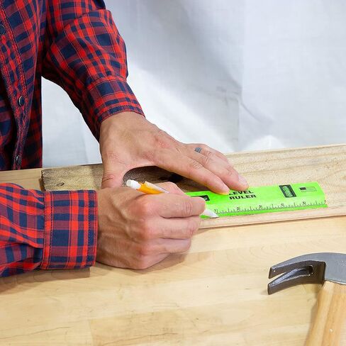 Mayes 10744 قاعدة مستوى البوليسترين، أداة تسوية 48 بوصة، حافة مستقيمة، قياسات سهلة القراءة للمركز، مع قوارير راسيا ومستوى، أخضر in Kuwait