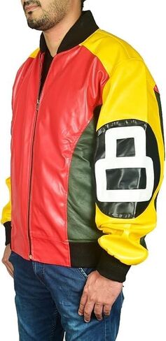 EASTIFIED Mens 8 Ball Pool Billiard Cue Bomber Faux Leather 90's Retro Jacket in Saudi Arabia