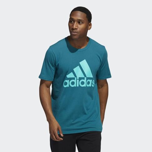 تي شيرت Adidas Badge of Sport للرجال، أصفر/أبيض تقريبًا، مقاس متوسط in Kuwait