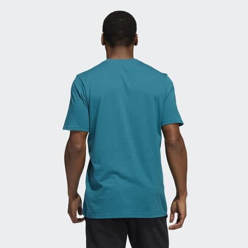 تي شيرت Adidas Badge of Sport للرجال، أصفر/أبيض تقريبًا، مقاس متوسط in Kuwait