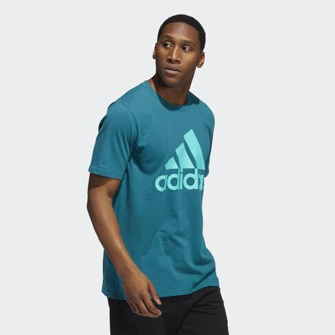 تي شيرت Adidas Badge of Sport للرجال، أصفر/أبيض تقريبًا، مقاس متوسط in Kuwait