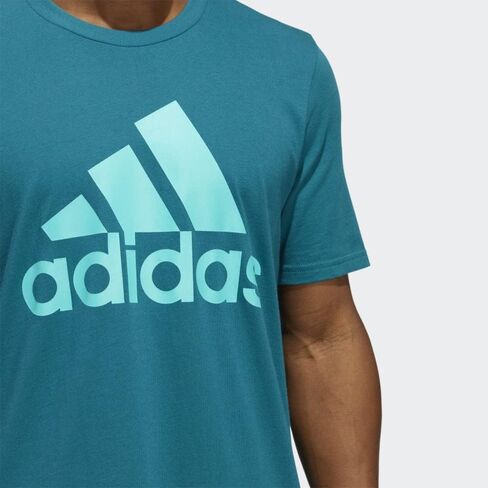 تي شيرت Adidas Badge of Sport للرجال، أصفر/أبيض تقريبًا، مقاس متوسط in Kuwait