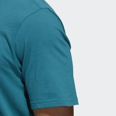 تي شيرت Adidas Badge of Sport للرجال، أصفر/أبيض تقريبًا، مقاس متوسط in Kuwait