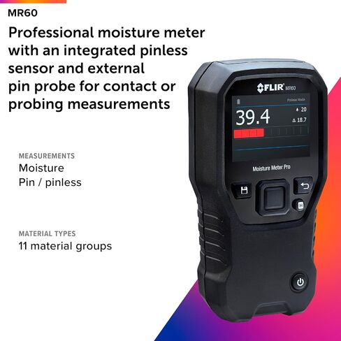 FLIR MR55 - مقياس رطوبة مزود بتقنية Bluetooth لمشاركة البيانات بشكل فوري عبر تطبيق FLIR Tools® Mobile. in Kuwait
