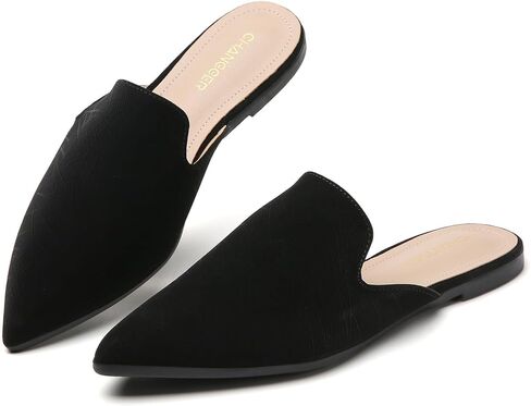 حذاء CHANGGER الكلاسيكي للنساء مسطح ومغلق بمقدمة مدببة بدون ظهر سهل الارتداء، حذاء كاجوال للعمل in Kuwait