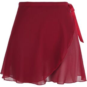 Yolev Women Ballet Wrap Skirt Chiffon Dance Wrap Skirt with Adjustable Waist Tie Gymnastics Ballet Skirts for Women Black