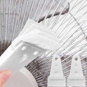 Sliner 2 Pcs Cobweb Duster Bendable Fan Duster Plastic Dust Cleaner Microfiber Head Washable Cobweb Brush Reusable Dirt Remover for Stand Fan Air Conditioning Home Car Vents Curtain Fan Shutters