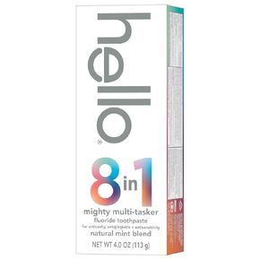 hello Mighty Multitasker Fluoride Toothpaste, 8-in-1 Toothpaste with Minty Flavor, Anticavity, Antigingivitis, Antisensitivity, Strengthens Enamel and Whitens, 2 Pack, 4.0 Oz Tubes