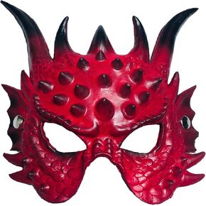 Alodidae 3D Dragon Mask Blue Masquerade Half Face Masks Halloween Party Cosplay Costume for Men