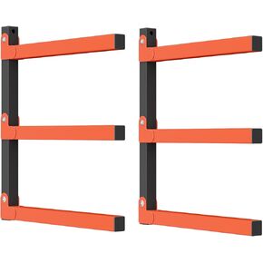WALMANN Lumber Storage Rack for Garage, Wall Mount Heavy Duty Lumber Rack, Overhead Wood Storage Rack for Woodworking Shop(2 Pairs)