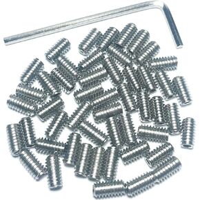 ZDingTech 50pcs Set Screws 8-32 x 1/8 inch 304 Stainless Steel Allen Head Hex Hexagon Socket Set Screws with 5/64 Allen Wrench,Set Grub Screws Hex Allen Head Socket Set Screws.(1/8" Length)