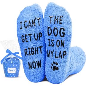 HAPPYPOP Funny Dog Gifts Dog Dad Gifts for Men Dog Lover Gifts, Novelty Silly Fun Crazy Cat Socks for Men Husband Him