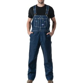 Liberty Men's Bib Overall, Stonewashed Denim, 48W X 32L