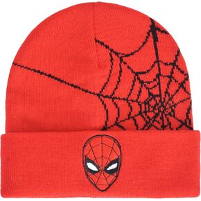 Marvel Spider-Man Beanie Hat, Game Logo Winter Knit Cap with Cuff, Blue, One Size
