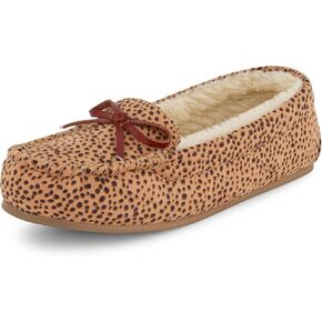 Cushionaire Women's Sabina Moccasin Slipper +Memory Foam , BROWN 9