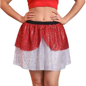 TWINKLEDE Sparkle Running Skirts Sequin Run Skirt Irregular Sparkly Runing Skirt Glitter Run Costume for Women and Girls