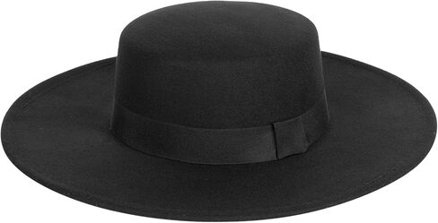 Women Fashion Felt Church Hats Classic British Style 9.5CM Wide Brim Top Fedora Hat Wedding Dress Up Jazz Cap in Kuwait
