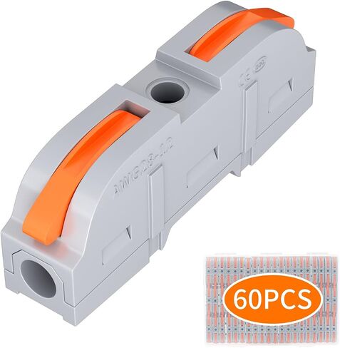RVBOATPAT 59pcs Lever Wire Connectors Kit Push-In Electrical Connectors Quick Connect Lever Nuts 2/3/4/5 Conductor Combination for 28-12AWG in Kuwait