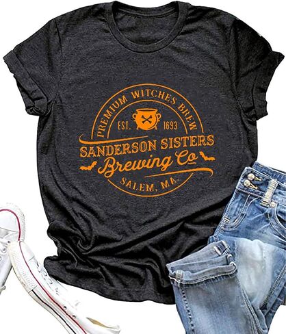 Sanderson Sisters Brewing Co Tshirt Women Halloween Shirts Funny Hocus Pocus Witches Short Sleeve Tee Tops in Kuwait