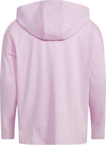 adidas Girl's Long Sleeve Heather Hood Curve Hem Tee (Big Kids) Charcoal Grey LG (14-16 Big Kids) in Kuwait