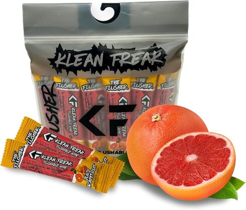 THE KLEAN FREAK FLUSHER - Flushable Wipes For Adults & Kids - 100% BIODEGRADABLE Individual Wrapped Travel WET Wipe for Toilet - Soothing Aloe & Witch Hazel - Alcohol Free 20 Pack - Mixed in Saudi Arabia