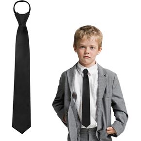 Luckyvestir School Ties for Boys/Kids Tie Pre-tied Adjustable Tie for Graduation, School Uniforms, Casual(Age 5-12)