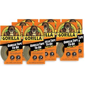 Gorilla 6100101-12 Duct Tape to-Go, 1" x 10 yd, Black, (Pack of 12), 12-Pack, 10 Count in Saudi Arabia