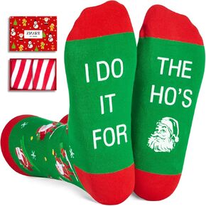 Zmart Funny Crazy Christmas Gifts for Men Women Coworkers, Christmas Santa Socks, Santa Gifts Secret Santa Socks