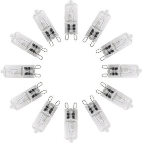 9 Pack,G9 Halogen Light Bulbs 40 Watt ,Crystal Clear Lense, T4/Q40/G9/CL/120V JD Type Halogen House Hold Light Bulb,for Hanging Pendant Accent Type Spot Down Lamp Chandelier Sconce Fixture Lighting