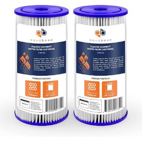 Aquaboon 5 Micron 10"x4.5" Pleated Sediment Water Filter Replacement Cartridge | Whole House Sediment Filtration | Compatible with FXHSC, ECP5, FM-10-5, CP5S, 255490-43, HDC3001, 4-Pack