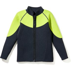Intboss Wetsuit Top for Kids 3mm Wet Suit Jacket for Girls Keep Warm in Cold Water 3mm Kids Neoprene Jacket Top for Size 6-14 Youth Baby Toddler Girls Swimming Snorkeling Scuba Diving Top Girls