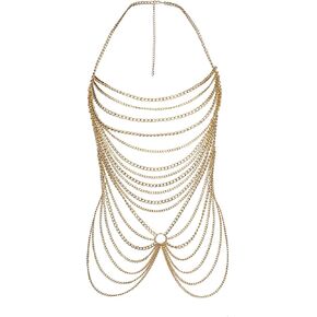 CCbodily Body Chain Jewelry for Women - Fashion Boho Backless Full Body Chain Belly Chain Jewelry Set for Costume Party