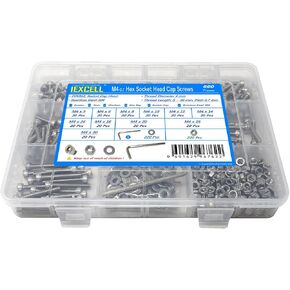 iexcell 20 Pcs M6 x 60/65/70/75/80 Stainless Steel 304 Hex Socket Head Cap Screws Bolts Assortment Kit in Saudi Arabia
