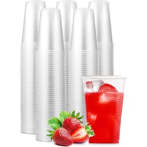 Munfix 500 Pack 7 Oz Clear Plastic Cups, Disposable Drinking Cups, Plastic Party Cups, Transparent Plastic Cups Bulk for Birthday Parties, Picnics, Ceremonies, and All Events