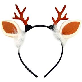 Needzo Sparkly Reindeer Antler Headband for Kids and Adults, Christmas 2023 Hair Accessories for Holiday Parties, Sequined Antlers Headbands, One Size