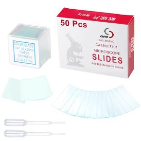 100 Pack of Lab Microscope Slides, 1mm-1.2mm Thick Glass Slides for Microscope, Clear Glass Ground Edges 1" x 3", Microscope Accessories for Lab Consumables Research